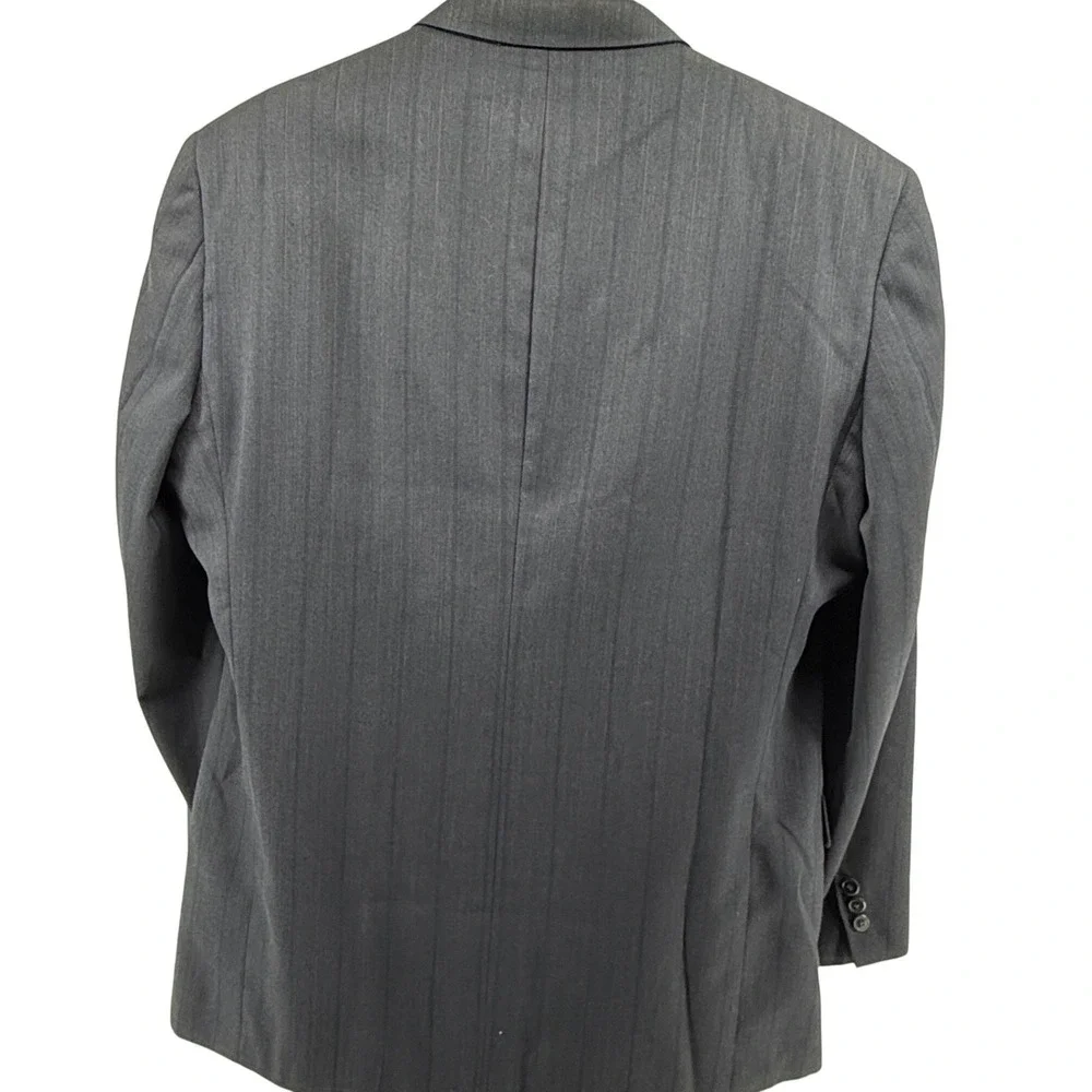 Hart Schaffner Marx Heritage Plus Mens 46R Navy Blue Pinstripe Blazer Sport Coat